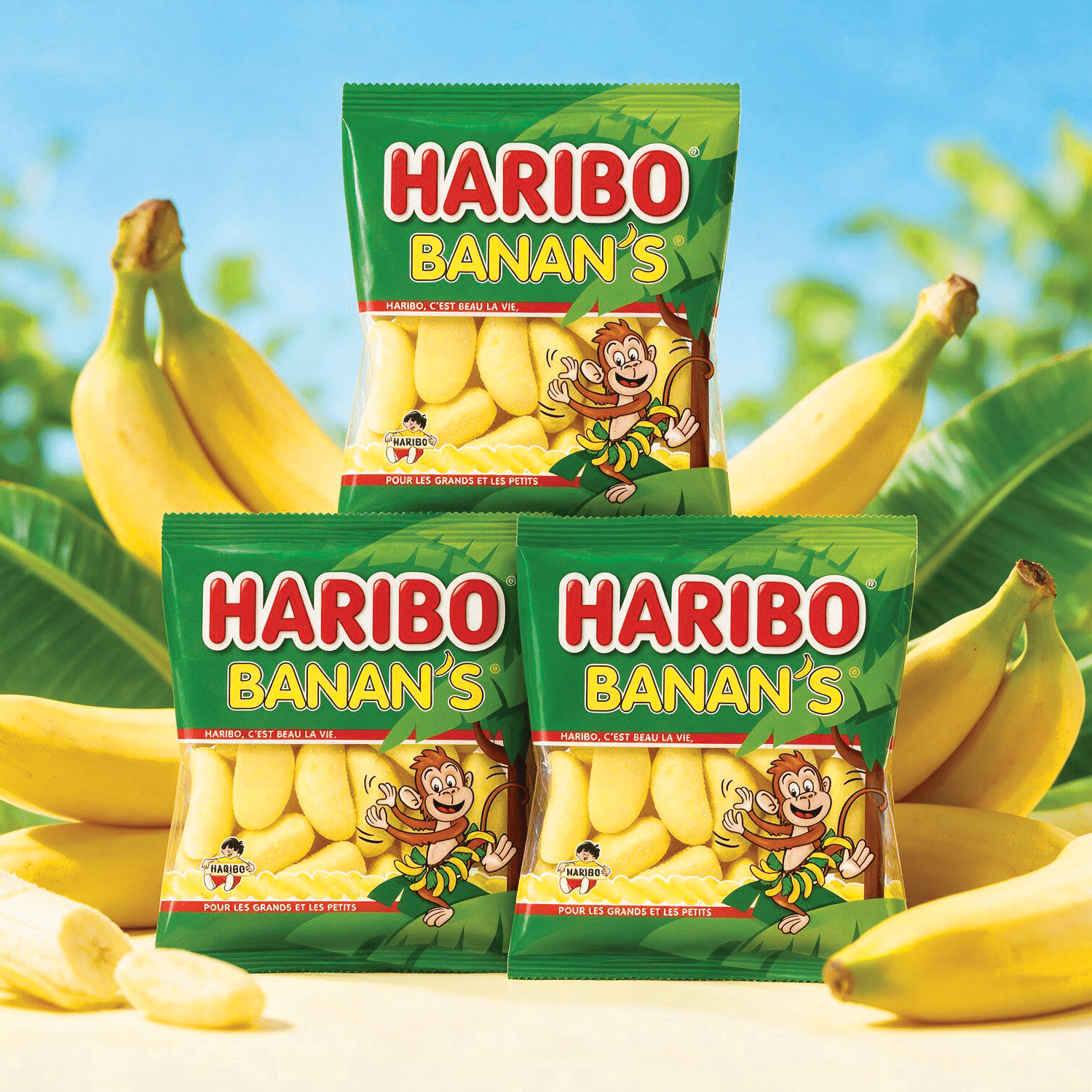 Image of 3-pack - Haribo Bananas 3x 300g - Special Edition From France