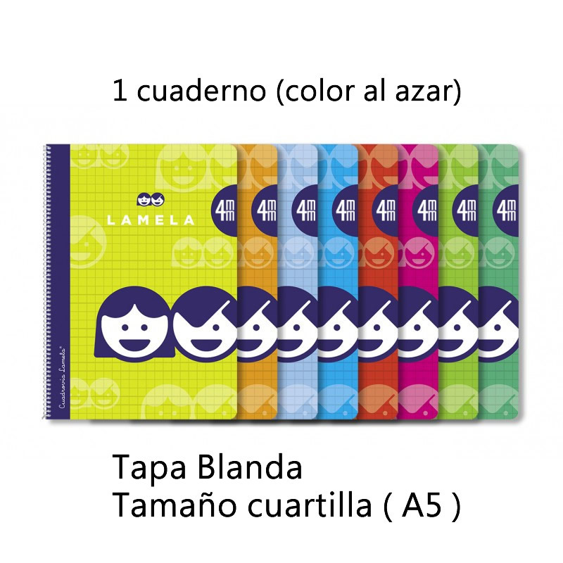 TEMU Bloc tamaño A5 40 hojas con de cuadrovia 3mm 4mm 5mm Cuaderno tamaño A5 Se envia en color aleatorio segun disponibilidad