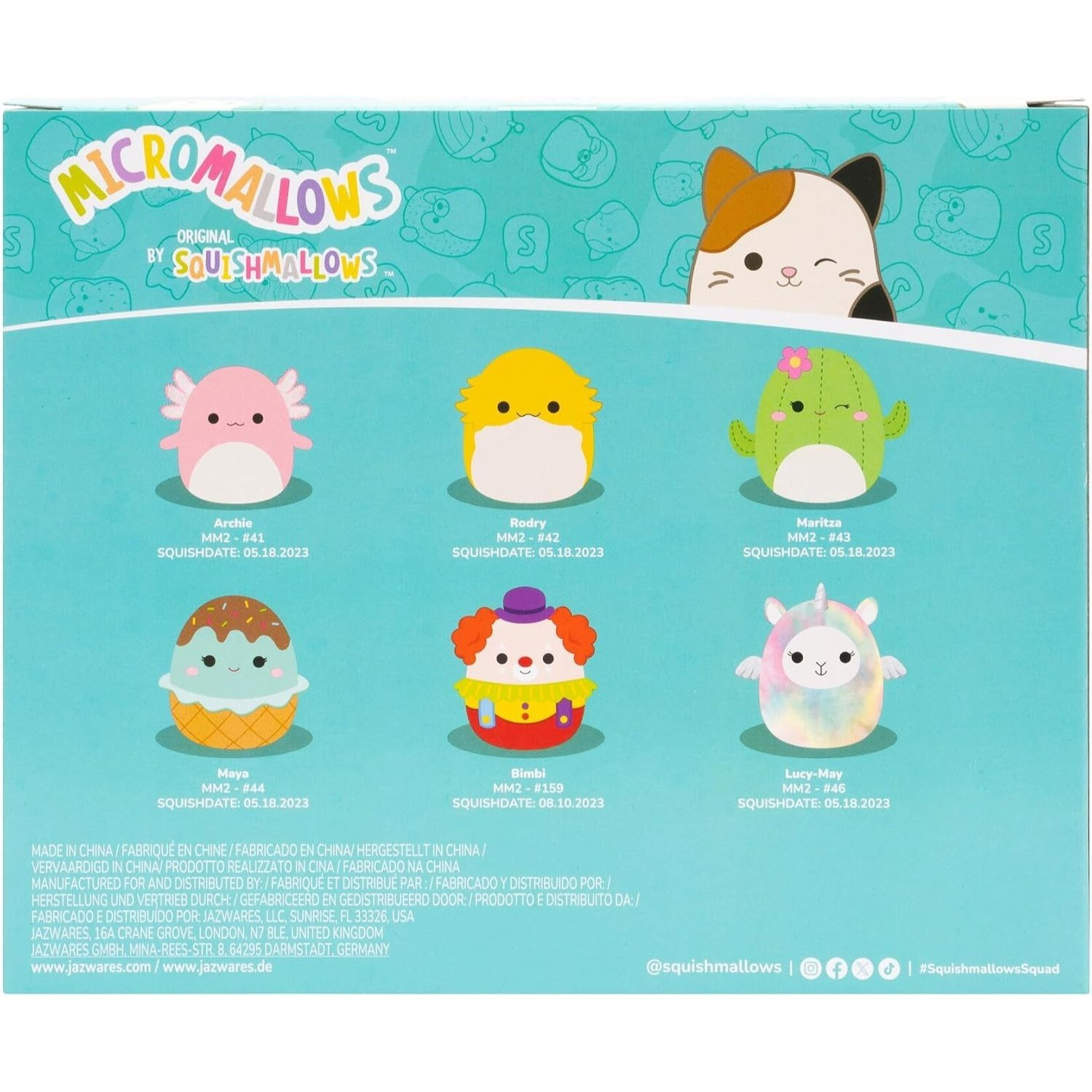 Micromallows Squishmallows Original 6-Pack Plush Toy Set