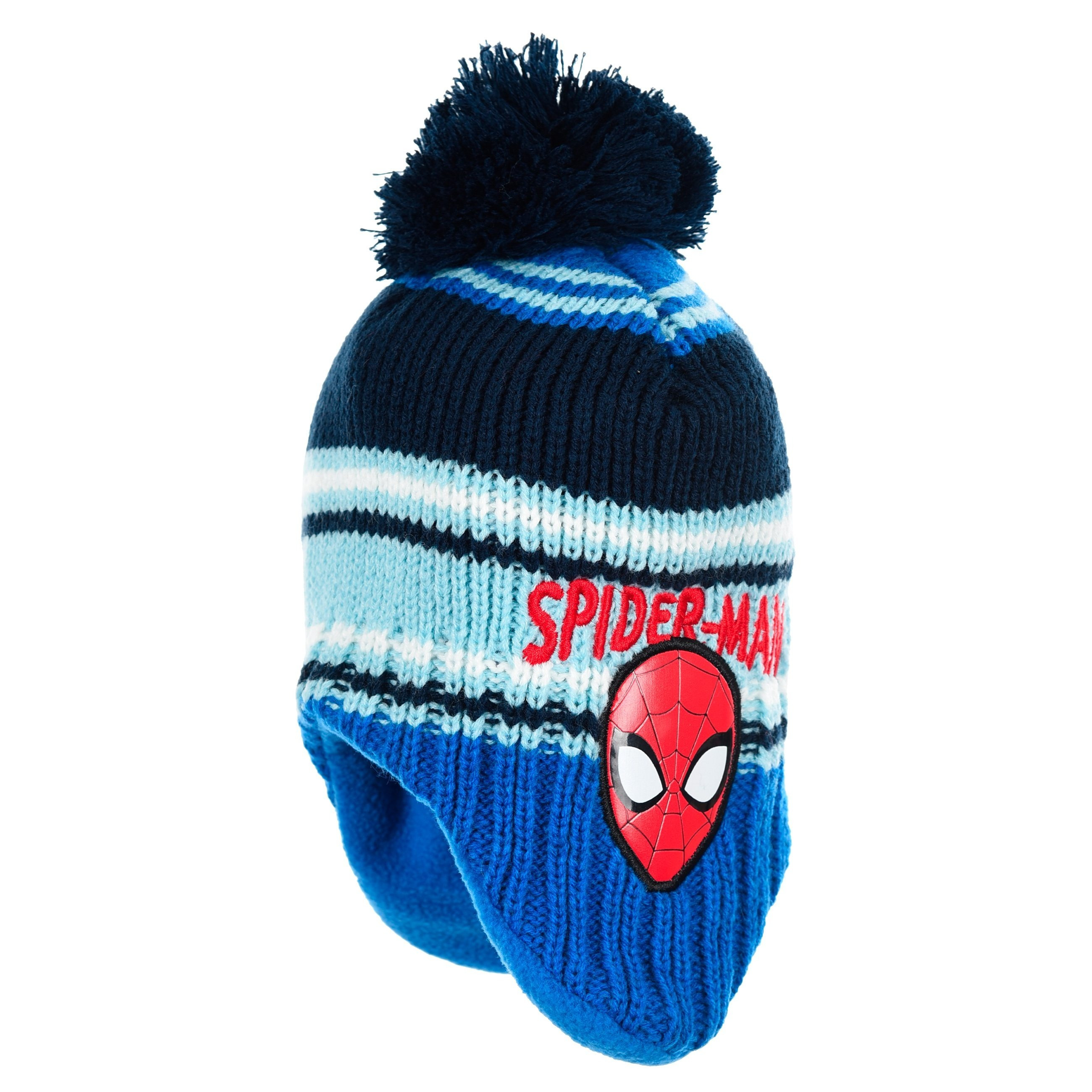 Image of Spider-man Kids Winter Hat Spider-man Boys Knit Hat With Ear Flaps