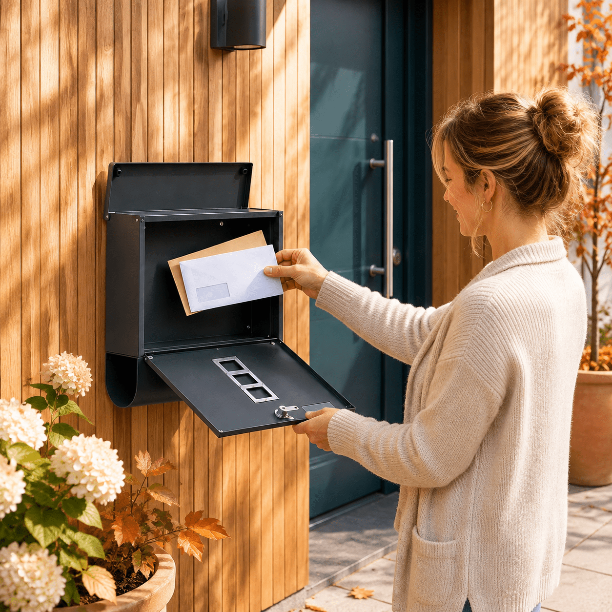 TEMU Mailbox Complete Set 30.4 × 34 × 8 Cm, Wall-mounted Mailbox Up To Din B5 With Newspaper Compartment, 3 Viewing Windows, Mounting Set And 4 Keys,