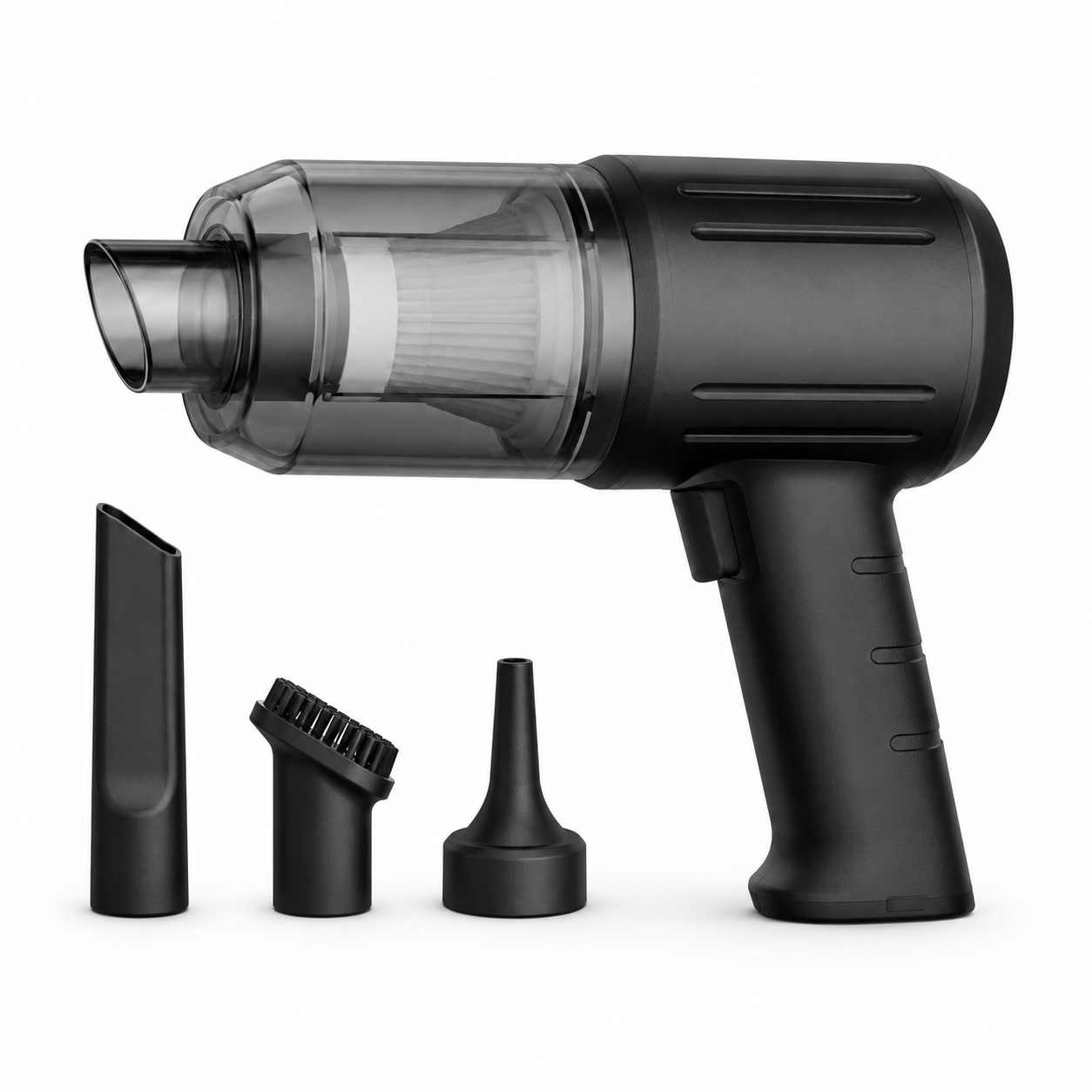 TEMU Aspirador de Inalámbrico para Coche, Compacto y Ligero, Batería Recargable 2400mAh, USB Tipo-C, 3 Accesorios para Asientos, Alfombrillas y