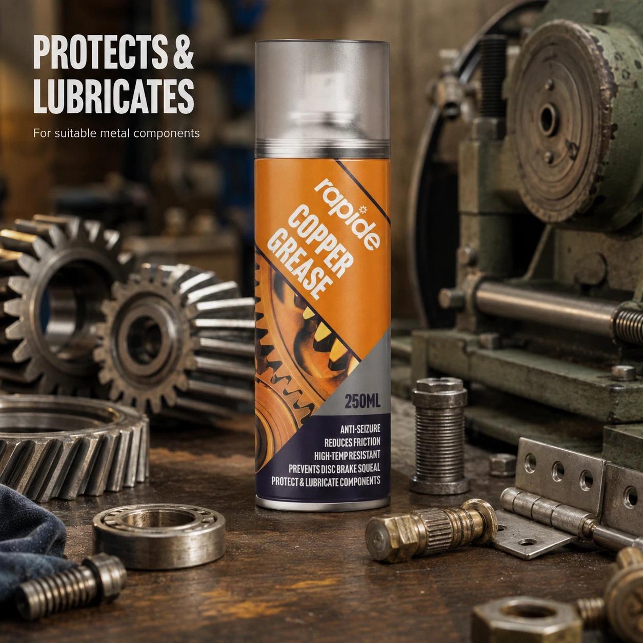 Rapide Copper Grease Spray 250ml 2-Pack High Temperature Lubricant