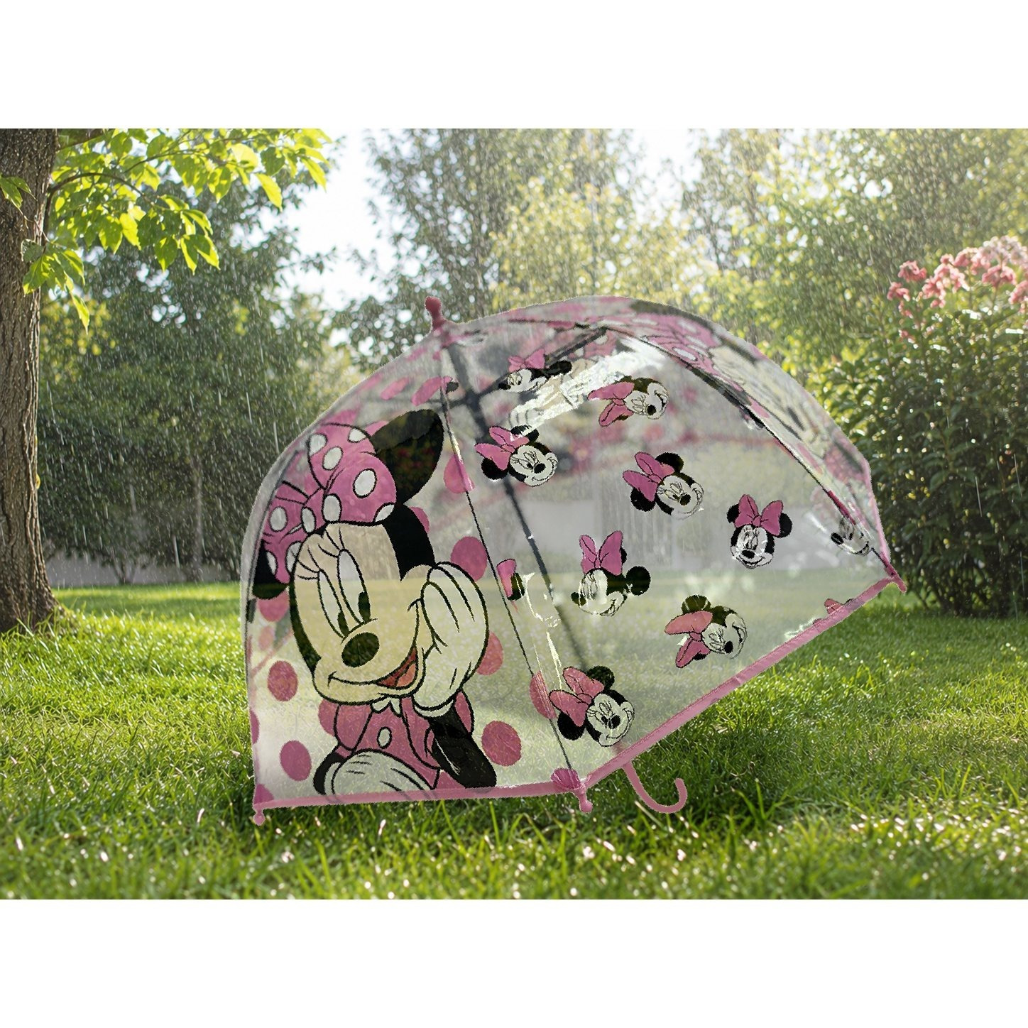 TEMU Paraguas infantil de transparente de 65 cm – Minnie oficial – Ideal para niños