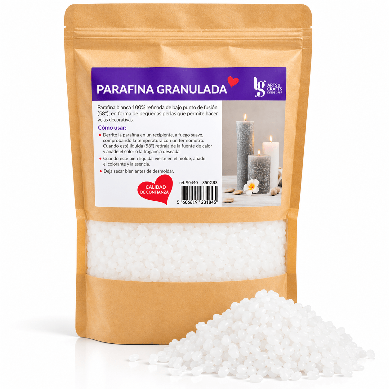 TEMU Parafina granulada premium ideal para crear velas artesanales y decorativas. punto de , fácil de usar y para moldes, vasos y proyectos DIY.