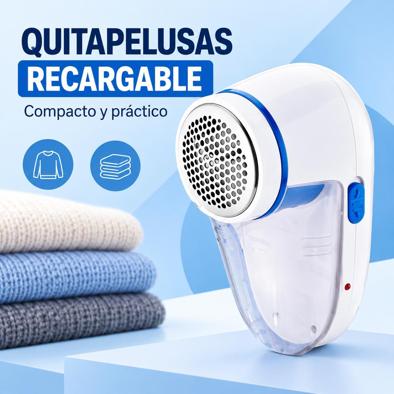 TEMU Quitapelusas Eléctrico Recargable, Máquina para Quitar Bolitas de Ropa con Depósito Extraíble, Uso en Jerséis, Abrigos, Mantas y Sofás, 13×7cm