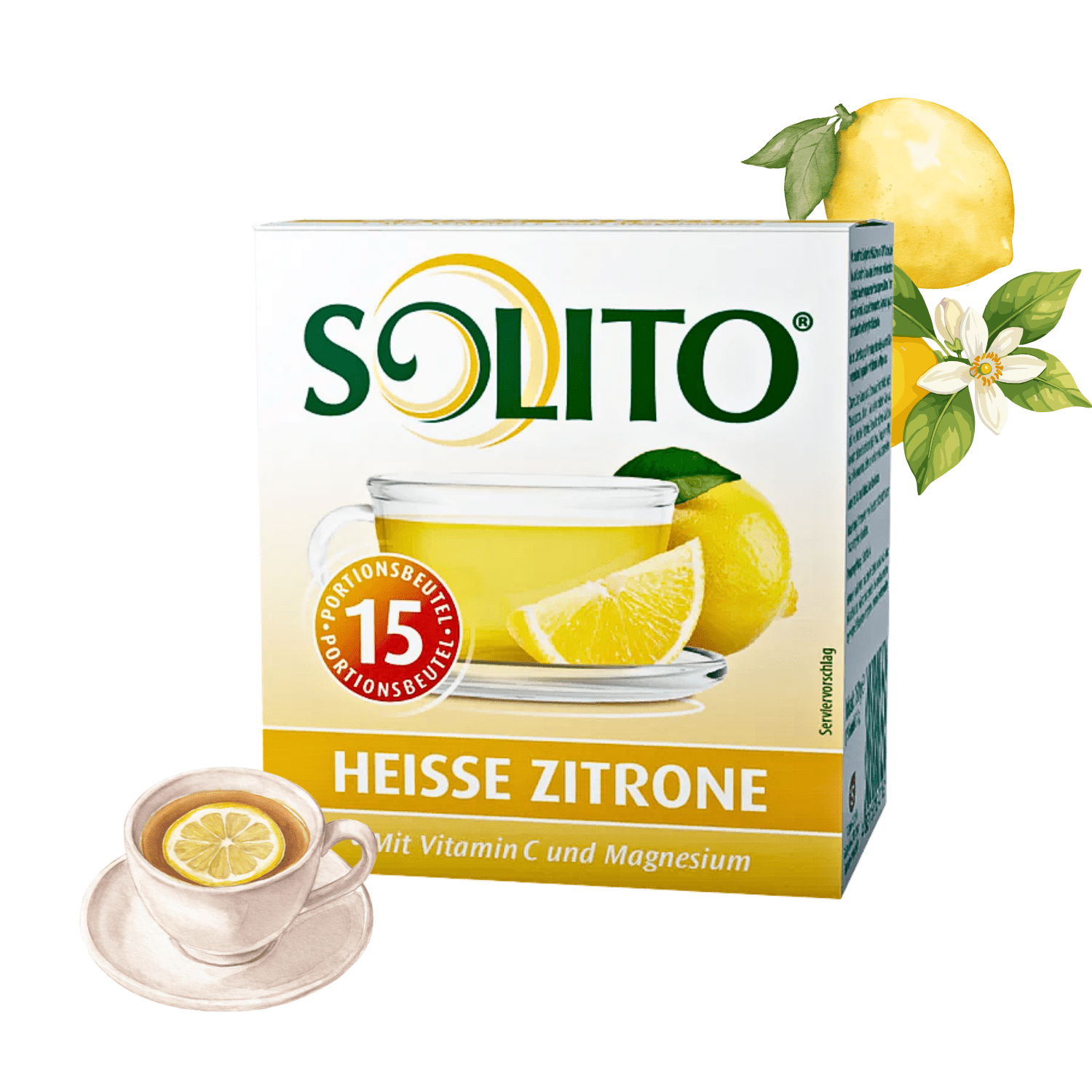 Image of Solito Hot Lemon 150g (15 X 10g) Lemon Tea With Vitamin C & Magnesium (3/20 Pack)