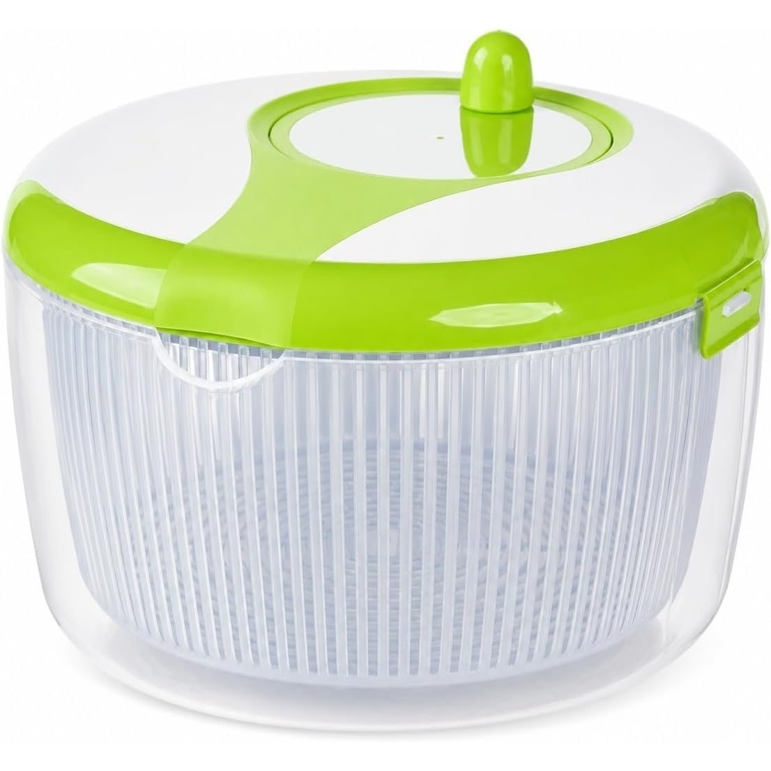 Image of Salad Spinner Ø 22 Cm, Plastic With Lid, Crank Mechanism, Pouring Spout, Bpa-free & Dishwasher Safe – For Salad, Herbs, Berries, Fruit & Small Vegetables