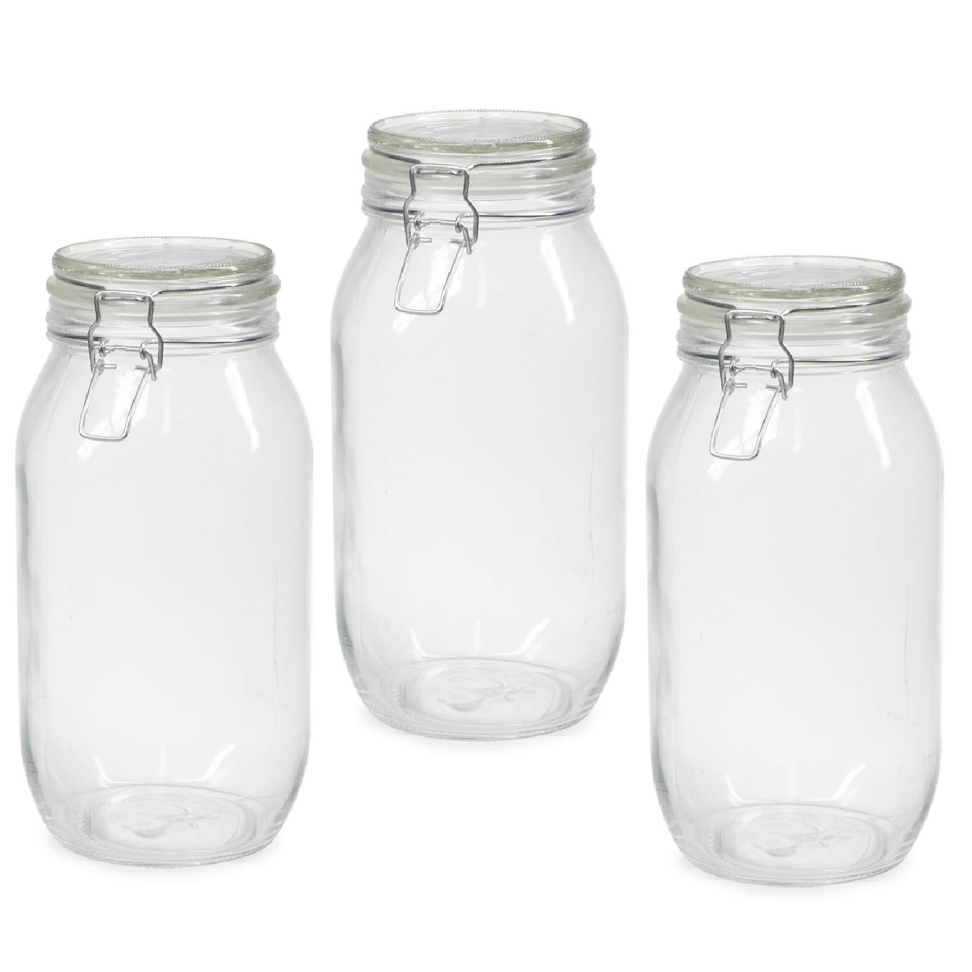TEMU IlGruppone Set Barattoli Vetro Ermetici con Chiusura a Leva, Contenitori Alimenti per Pasta, , , Spezie, e Fermentazione, Varie Capacit�