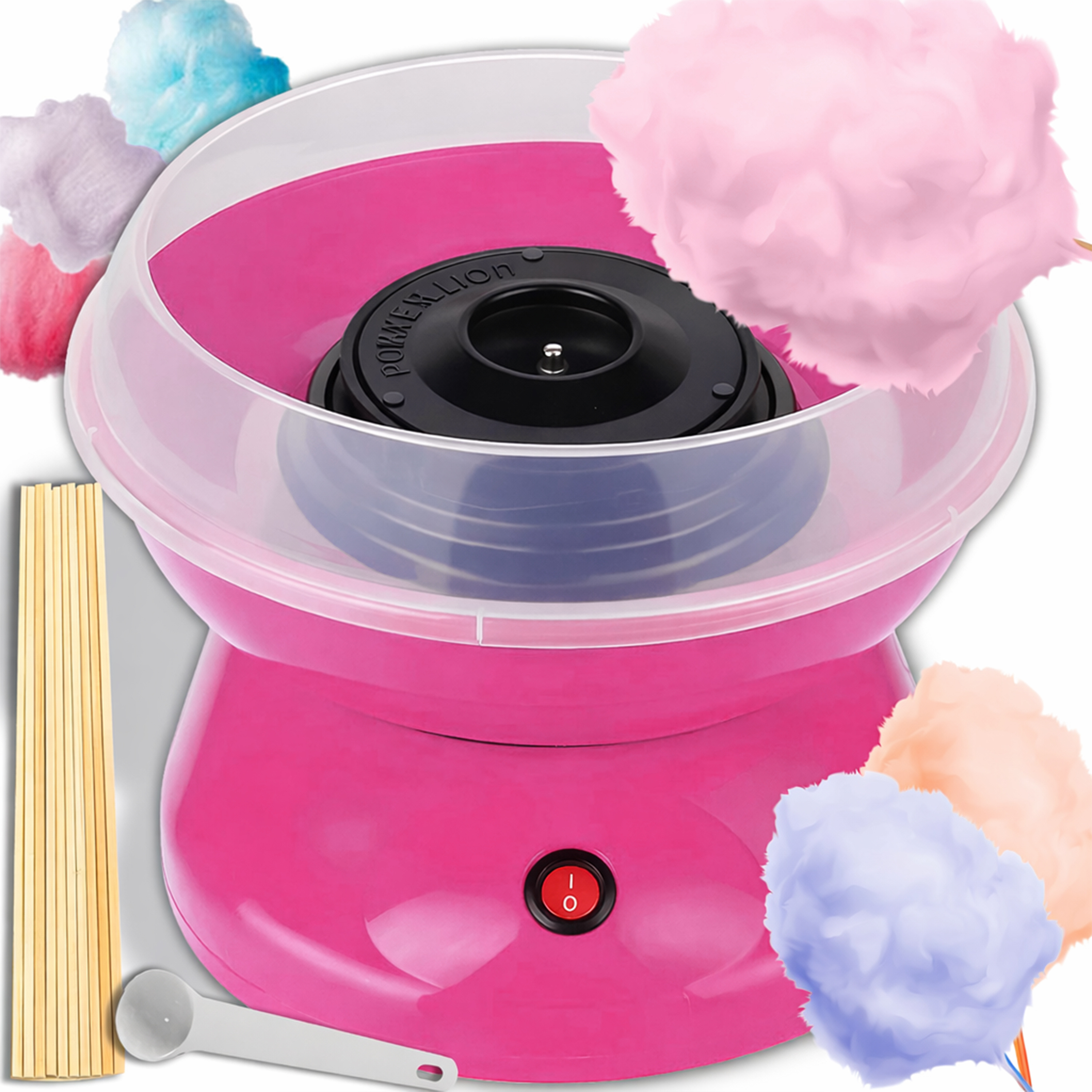 TEMU Domestic Sugar Machine Machine With Sticks And Compact For Home Use For Parties Stainless Steel Bowl Quartz Heating Element Anti-slip Feet