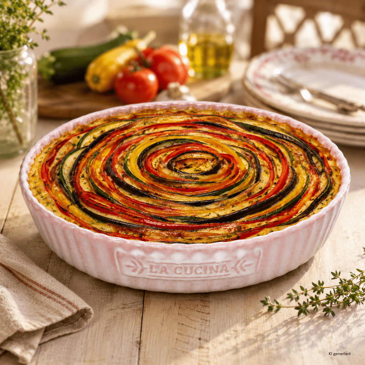 Image of 1x Mold Ø26cm Bakery Rosa Made Of Stoneware, Round Baking Tin With Wavy Edge For , Tart, Cake, Fruit Pie, Cake Mold, Kitchen Utensils For Baking And Serving.