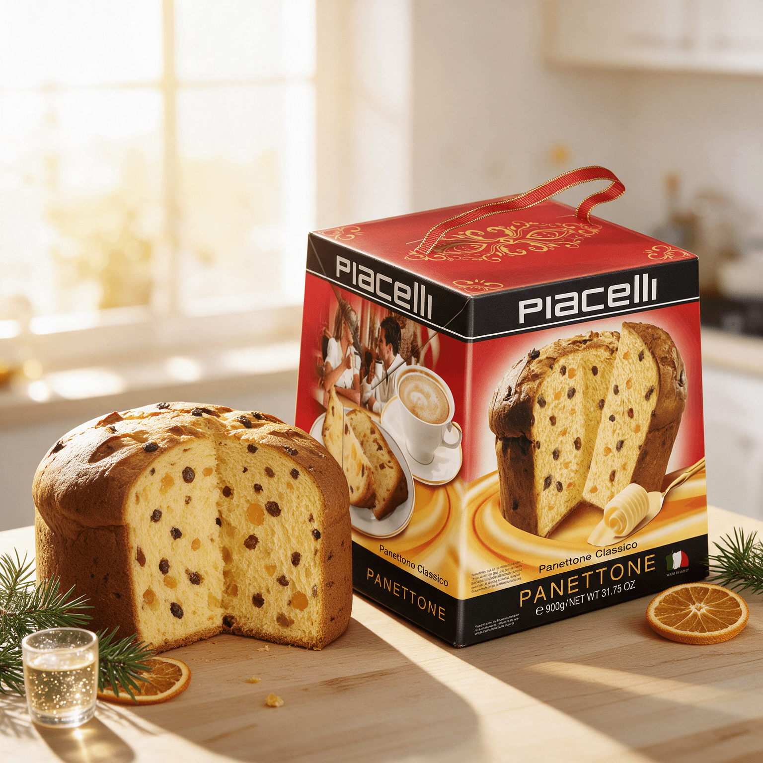 Image of Panettone Classic Yeast Cake 500g – Italian Christmas Cake With Raisins & Candied Fruits – Original Holiday Treat For Sharing & Gifting