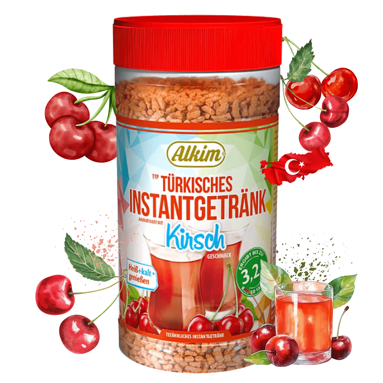 Image of Alkim Turkish Instant Cherry Drink 400g 6-pack / 12-pack Tea Beverage