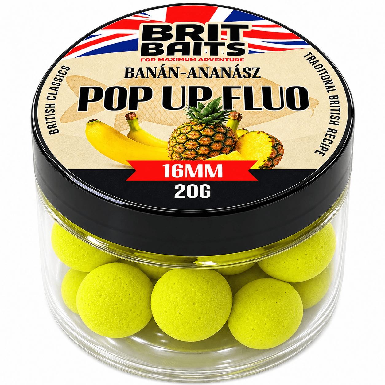 Image of Britbaits Method Feeder Floating Pop Up Boilie 16 Mm - Banana & Pineapple - For Carp And , 20 G