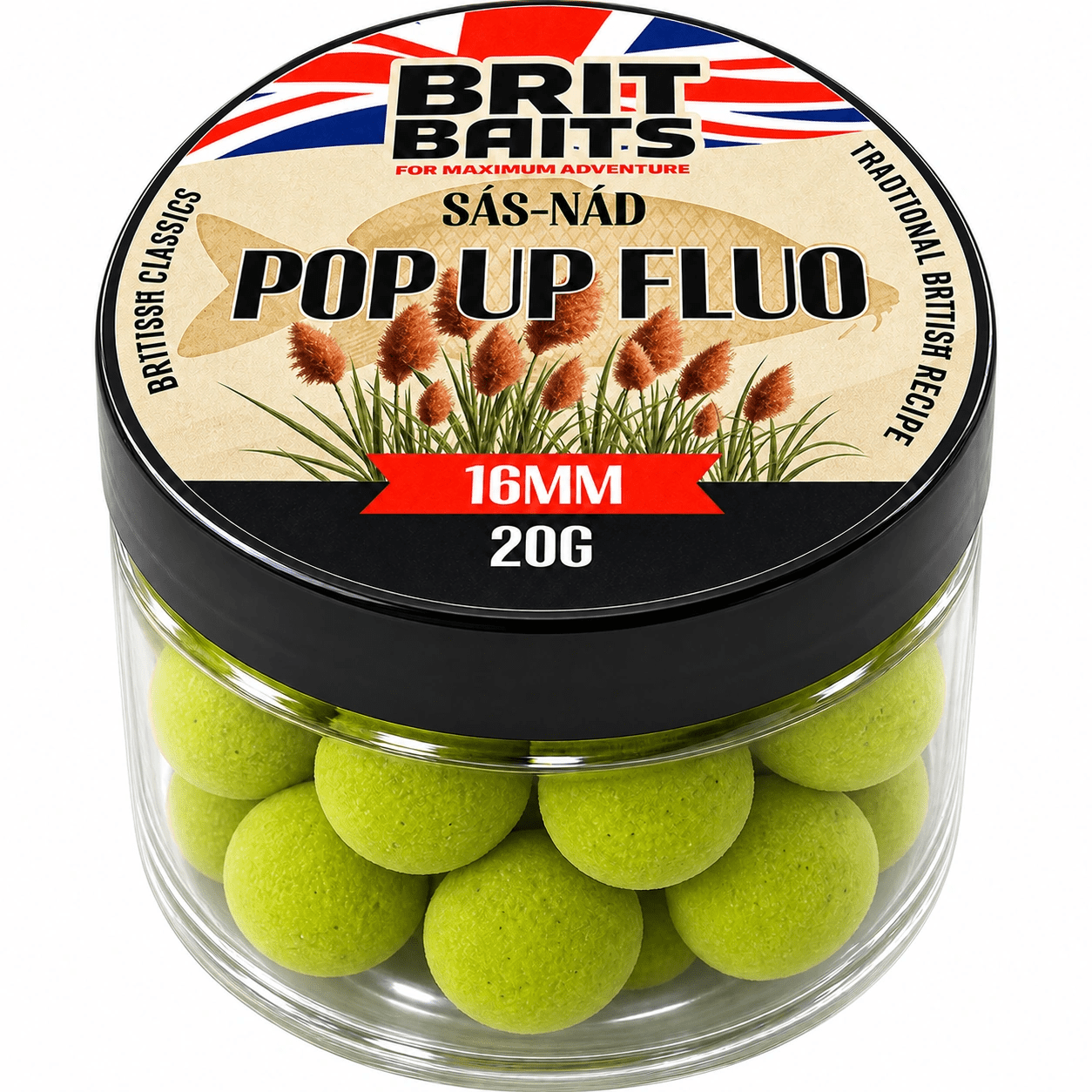 Britbaits Method Feeder Lebegő Pop Up Boilie 16 mm - Reed & Reed - Amurhoz, 20 G: retailer-supplied image