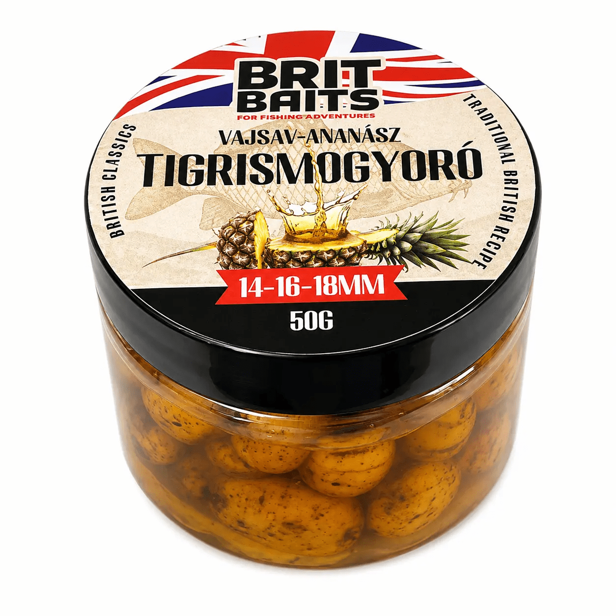 Image of Britbaits Butter Acid–pineapple Xxl Tiger Hookbait () – Yellow Boiled Colored Tiger Nut