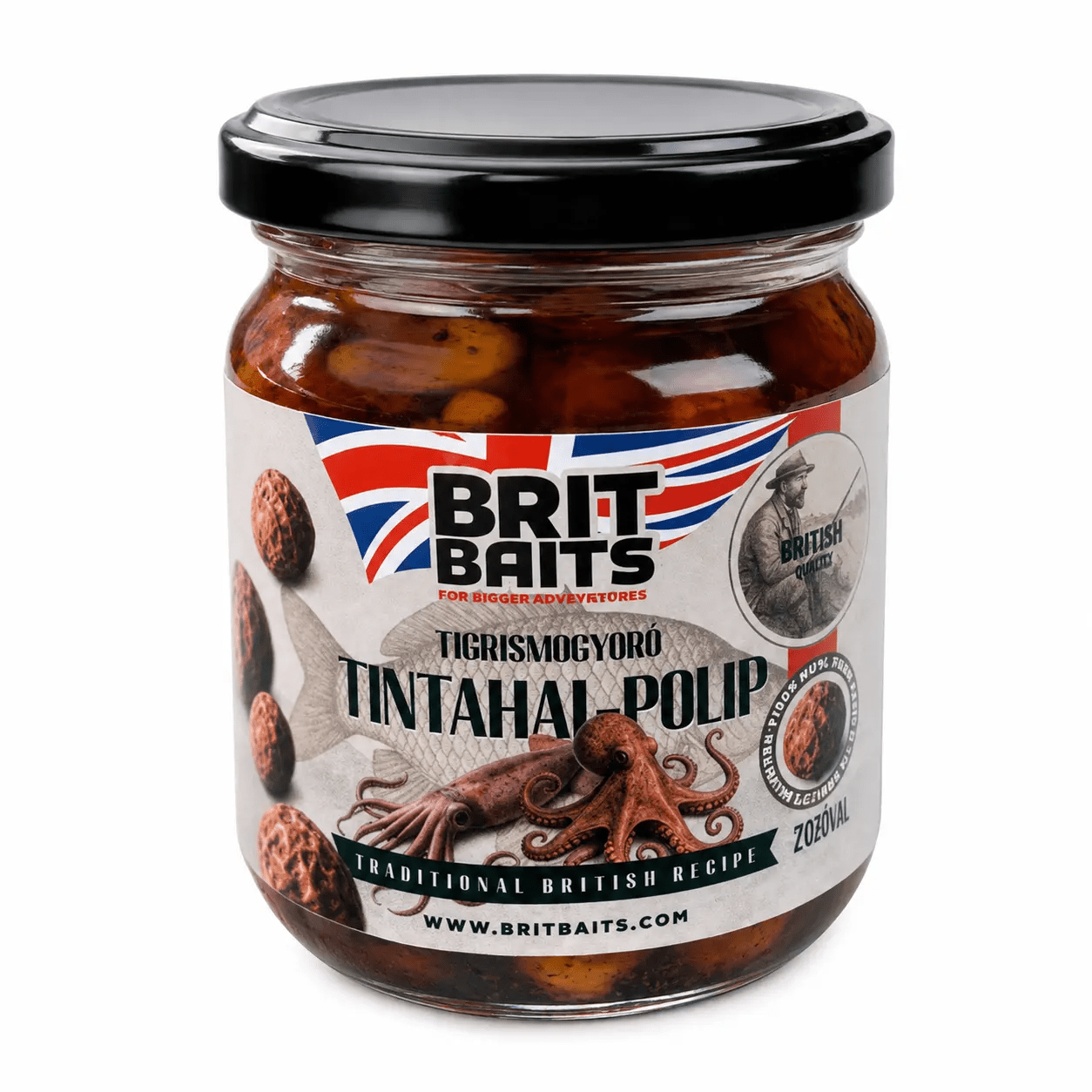 Image of Britbaits Squid-octopus Xxl Cooked Tigernut (220 Ml) – Aromatic Xxl Tigernut In Broth, Marine Bait For Carp And Huchen Fishing