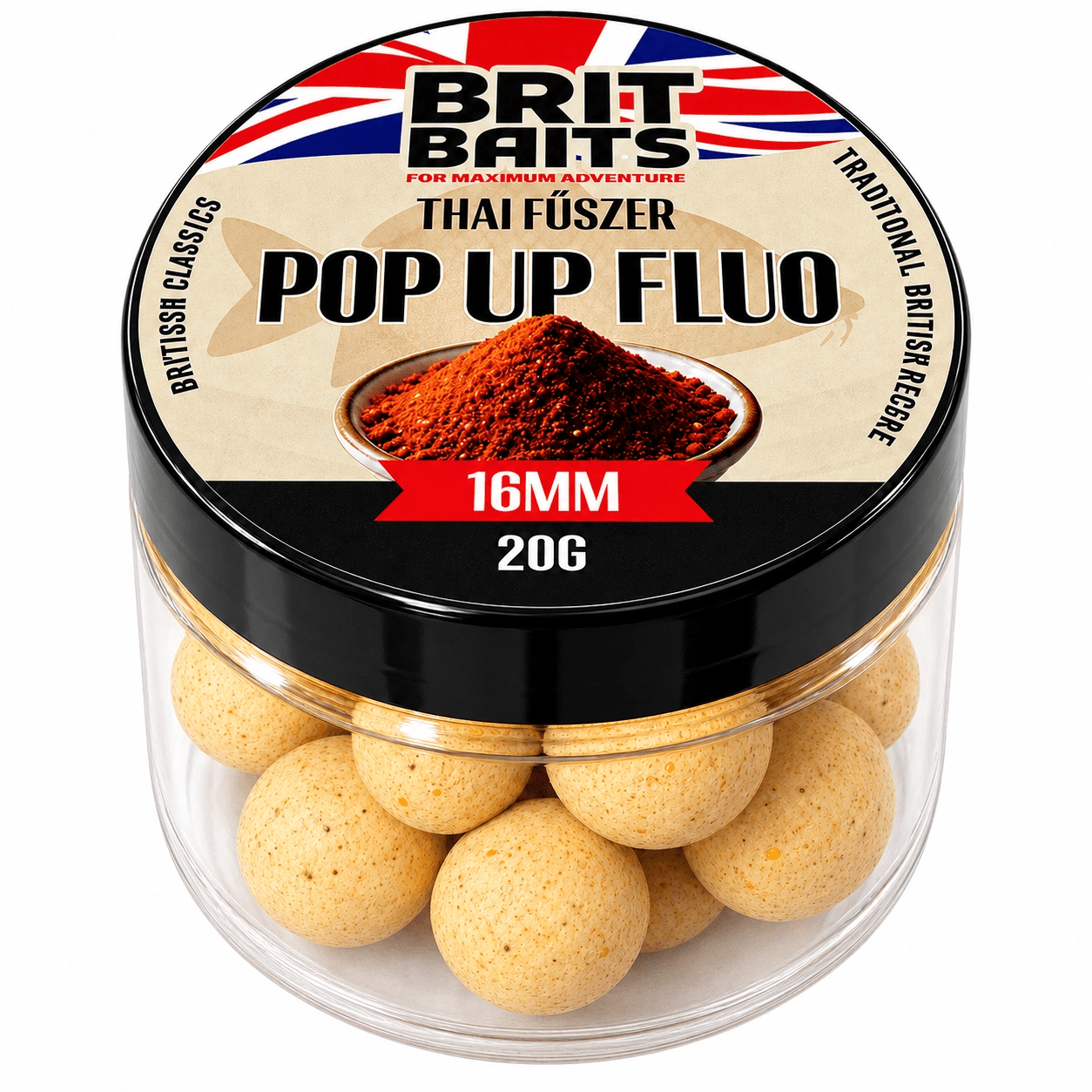 Image of Britbaits Method Feeder Floating Pop Up Boilie 16 Mm - Thai Spice - For Carp And , 20 G
