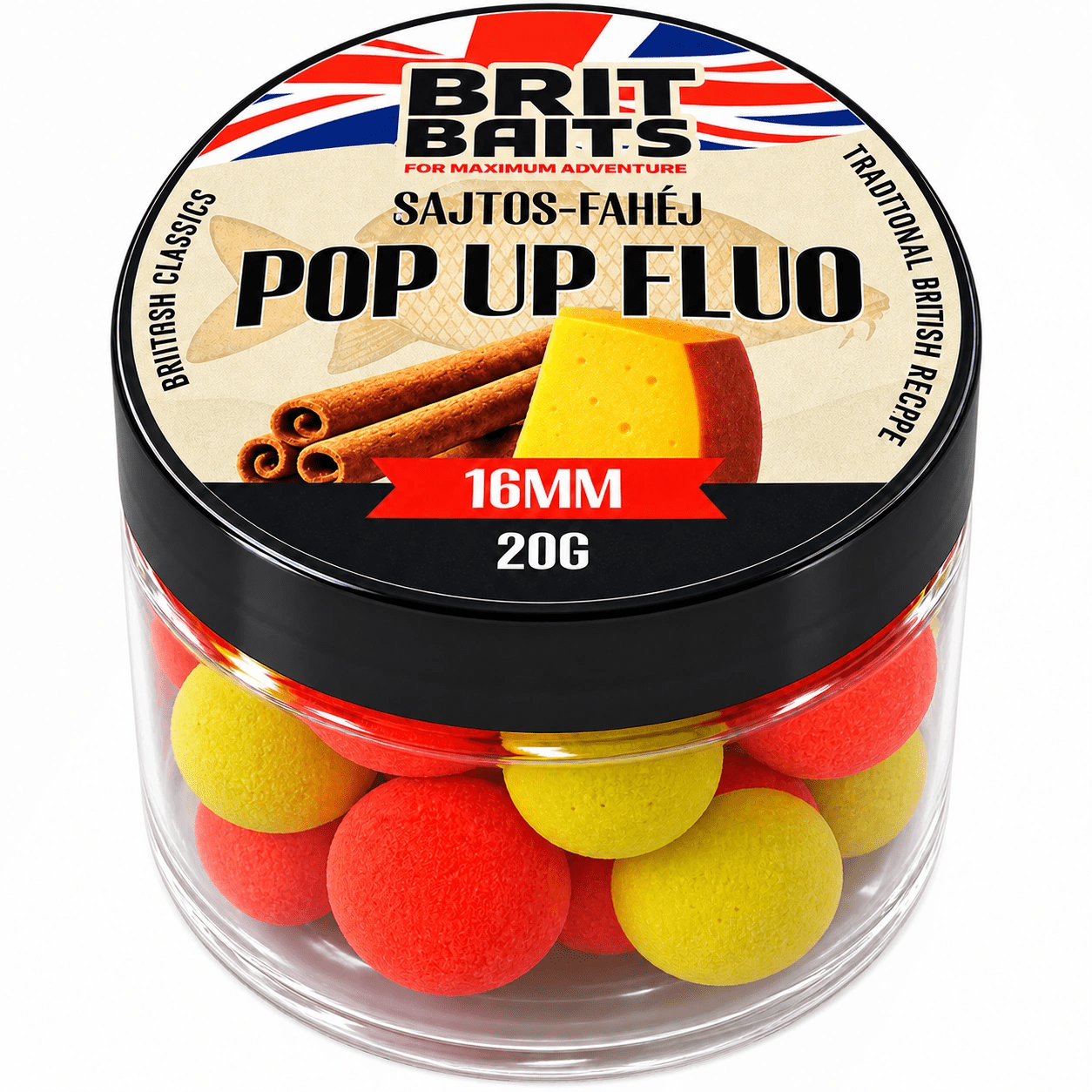 Image of Britbaits Method Feeder Floating Pop-up Boilie 16 Mm – Cheese & Cinnamon – 3- – For Carp And Carp, 20 G