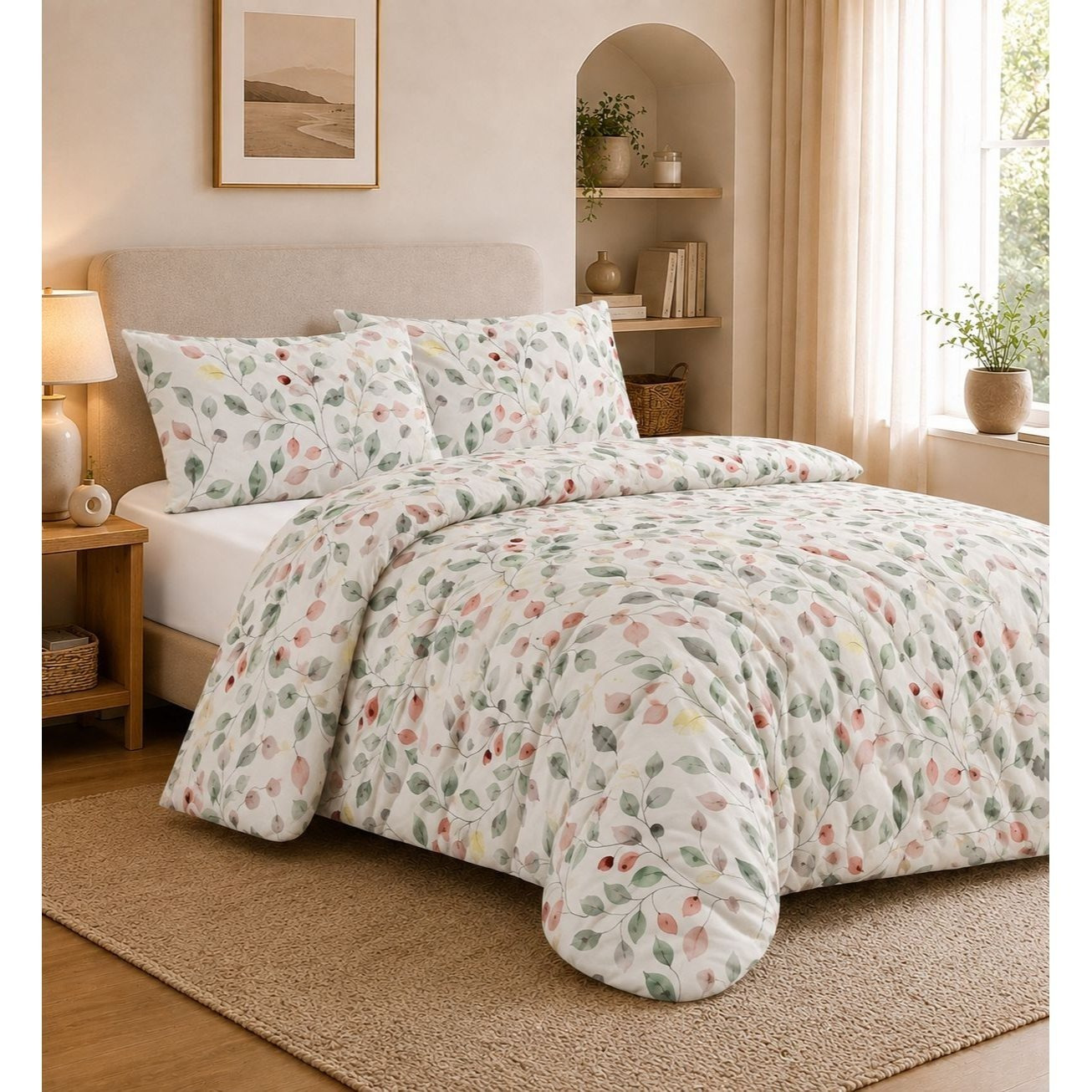 TEMU OsoNube – Juego de Cama Estampado de 3 o 4 Piezas para Camas de 90, 105, 135, 150 y 180 cm, Nórdica, Sábana Bajera Ajustable y 1 o 2 Fundas de