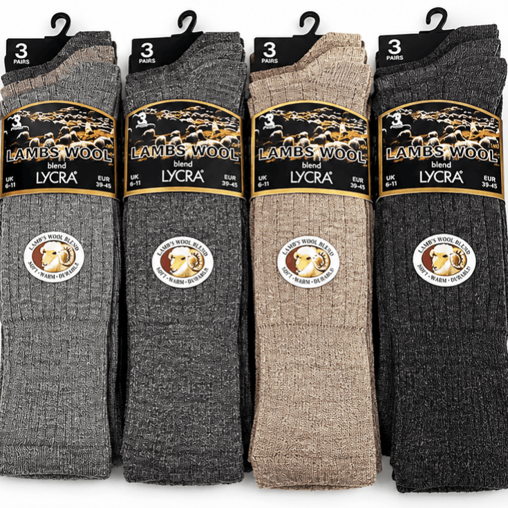 TEMU 3 Pairs Men's Winter Thermal Socks Uk 6-11 - Thick Warm Winter Socks For Work Hiking Walking Skiing Running And Outdoor Sports Socks, Soft &