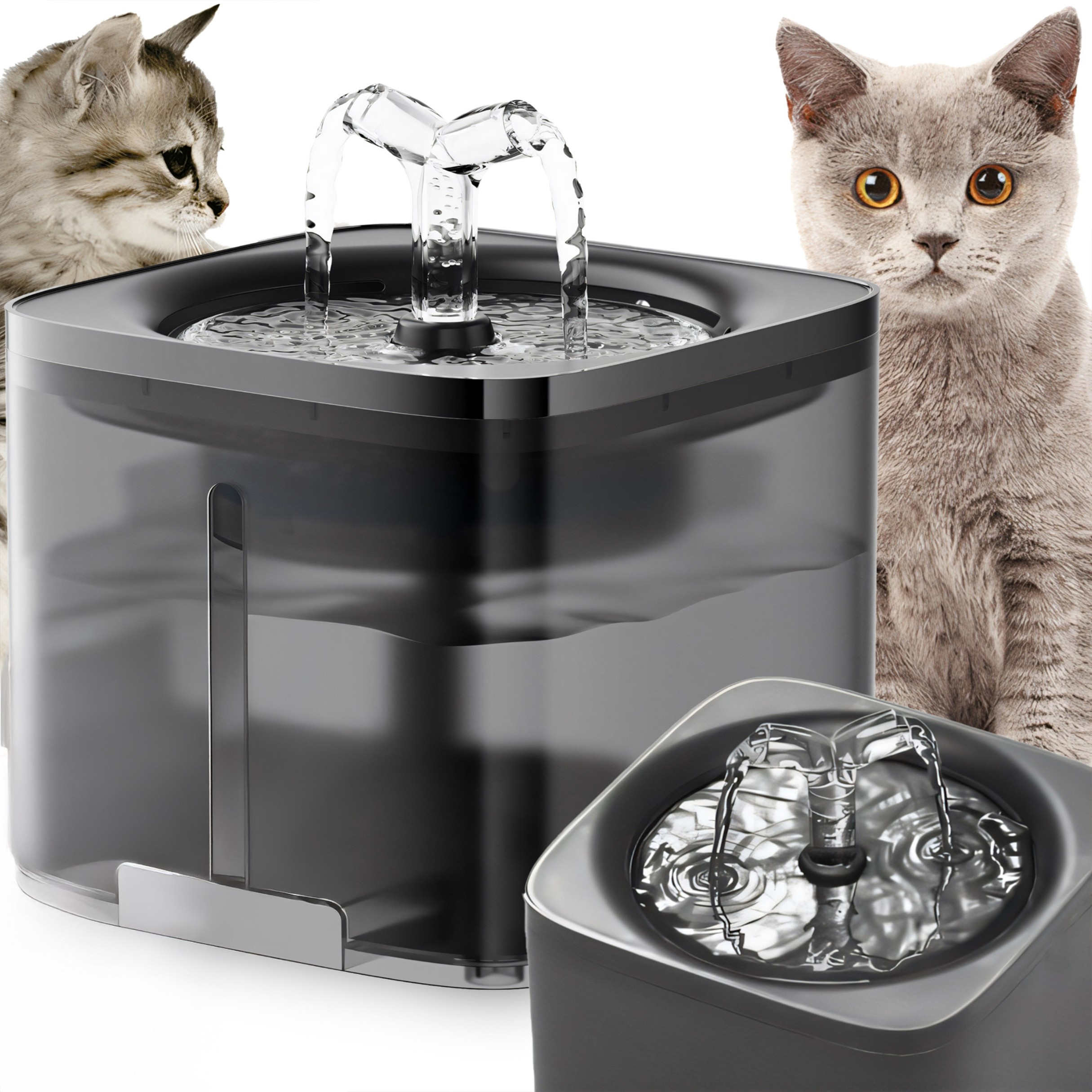 TEMU FONTANA PER E CANI CON SERBATOIO L, DI CIRCOLAZIONE DELL��ACQUA E FILTRO , STRUTTURA IN ABS , ALIMENTAZIONE 5 ADATTATORE , DIMENSIONI 15,5 X 16 X