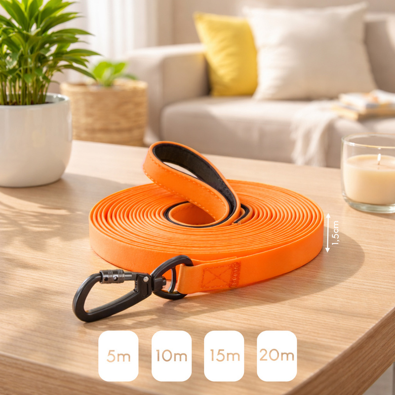 Image of Waterproof Tow Line With Pvc Coating, Padded Handle, 360° Carabiner, Slip-resistant, With Storage Bag, For Small And Medium-sized Dogs.