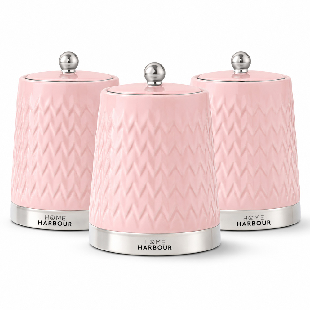TEMU 3pcs Modern Ceramic Kitchen Canisters Set With Airtight Lids | Tea Coffee Sugar Storage Jars | Gloss Finish Countertop Containers For Home