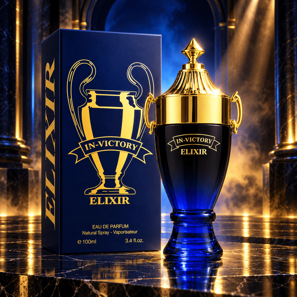 TEMU In-Victory Elixir Parfum Homme 100 ml – Eau de Parfum et Élégante – Fragrance Masculine Puissante au Caractère Affirmé – Enveloppant – Flacon