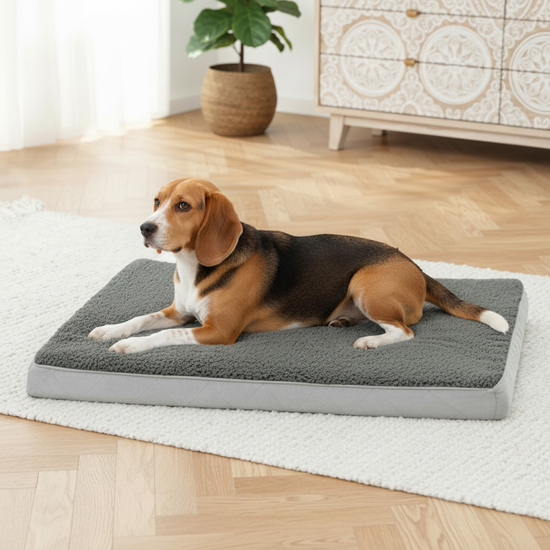 Image of Orthopedic Dog Bed With Soft Cushioning, Removable, Washable Cover, Carrying Handle, For Older Dogs, Joint-friendly, , In Sizes