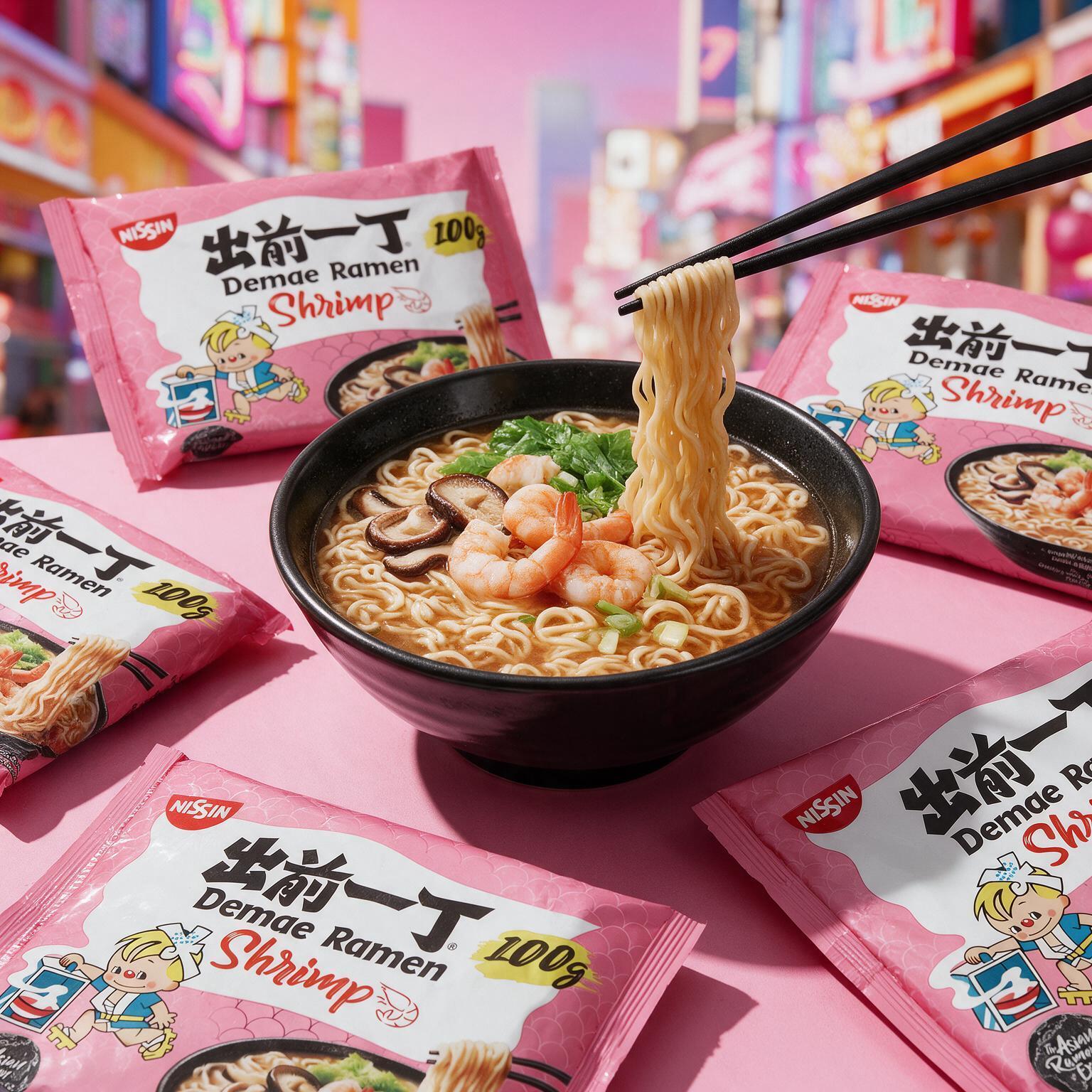 Image of 8 Pack Nissin Ramen Instant Noodles - Shrimp 8x 100g