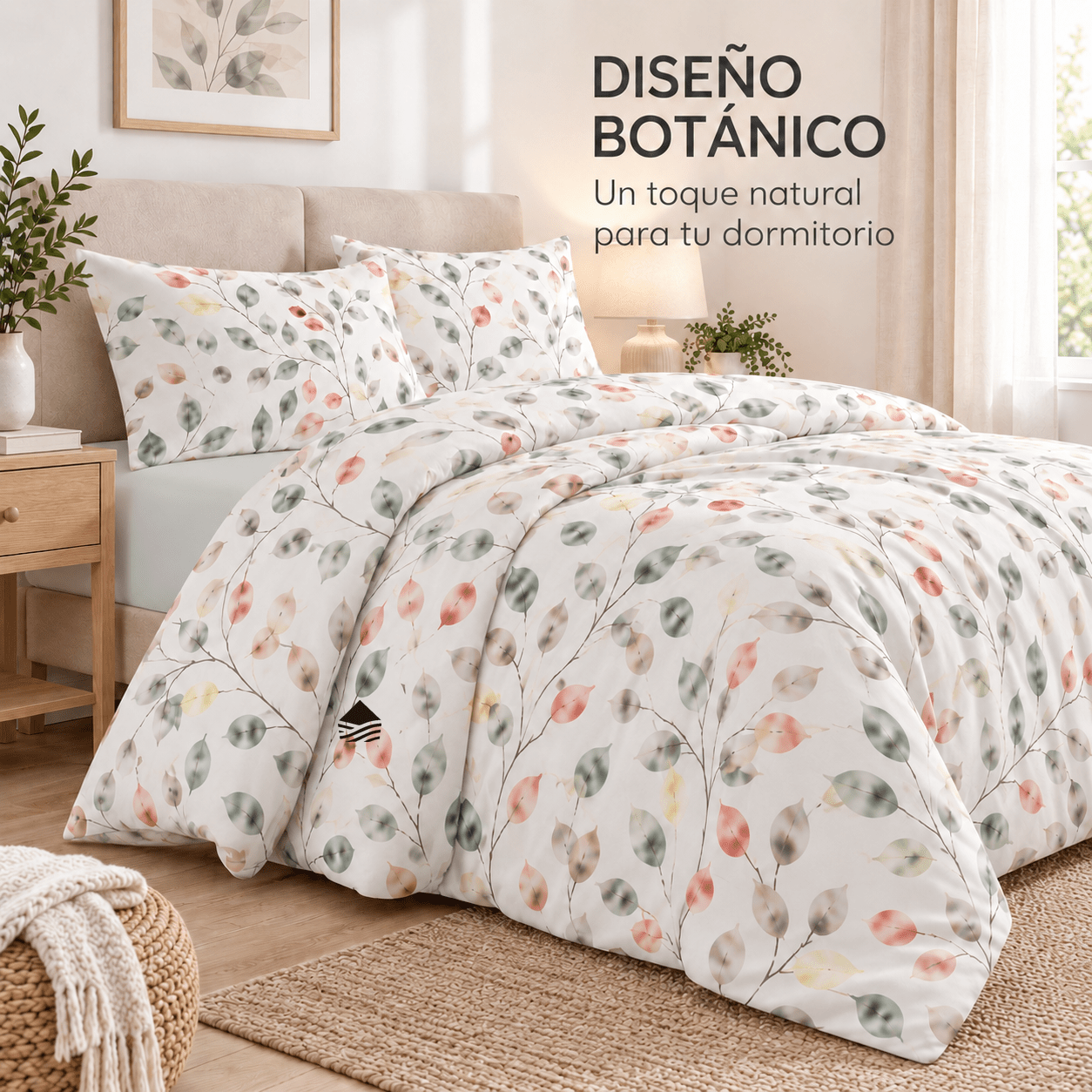 TEMU Juego de Nórdica 3/4 piezas, sábana bajera elástica y fundas de almohada, juego de cama, ropa de cama, para cama 90/105/135/150/180, estampado
