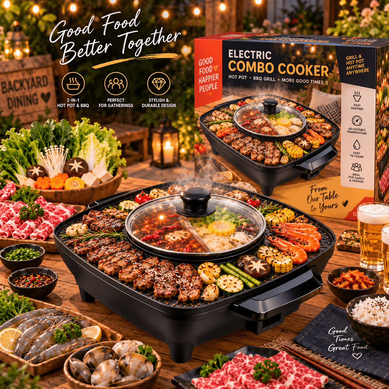 TEMU Outdoor Gathering Set With Large Capacity Grilling Pan For Family ' Meals