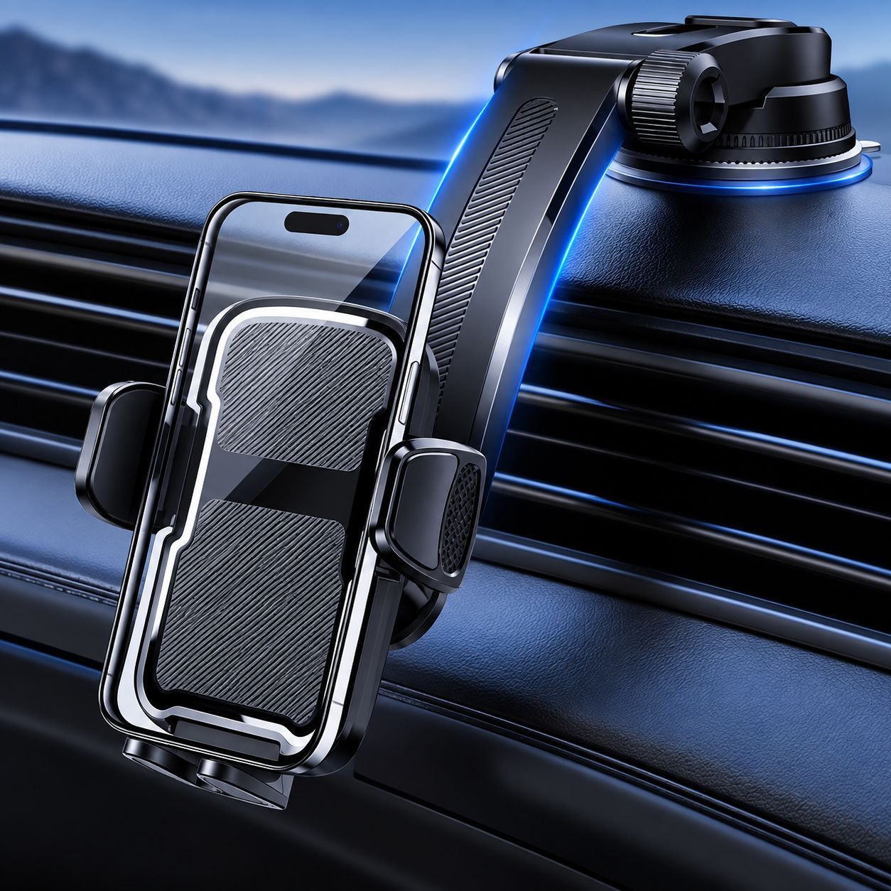 Smartphone Mount, Car Phone Holder, Vent And Dashboard Car Mount