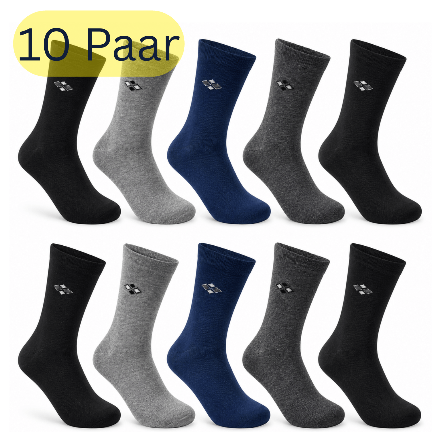 Men's Cotton Socks – 20 Pairs | 95% Cotton | Sizes 39–42 & 43–46