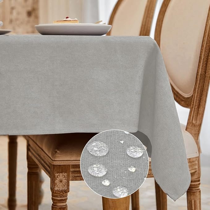TEMU Mantel Antimanchas Mantel Mesa Rectangular Efecto Lino Denso Manteles de Mesa Impermeable para Casa Comedor Navidad Fiestas Cumpleaños Colores