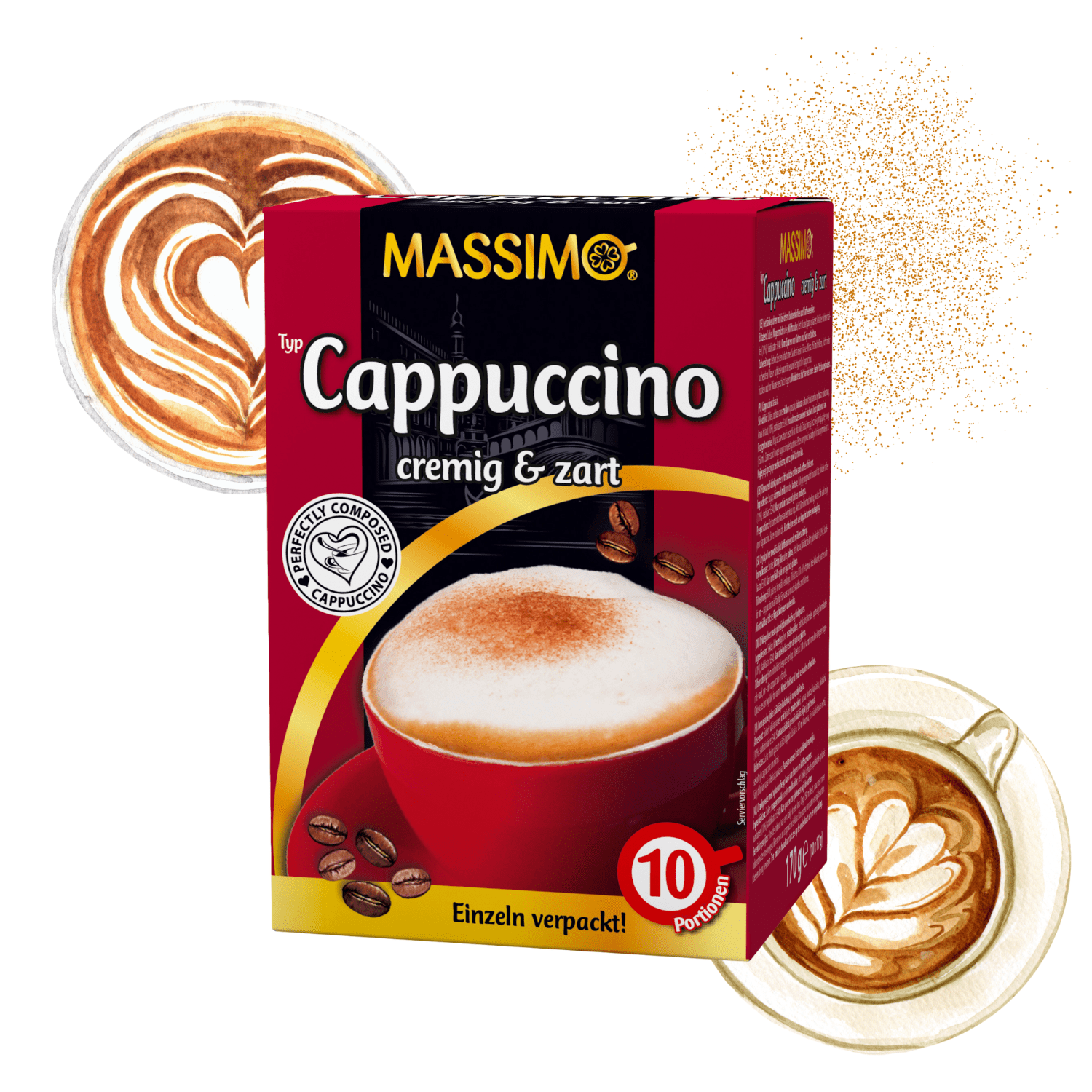 Image of Massimo Creamy & Delicate Cappuccino 170g Instant Coffee Hot Drink For Every Occasion