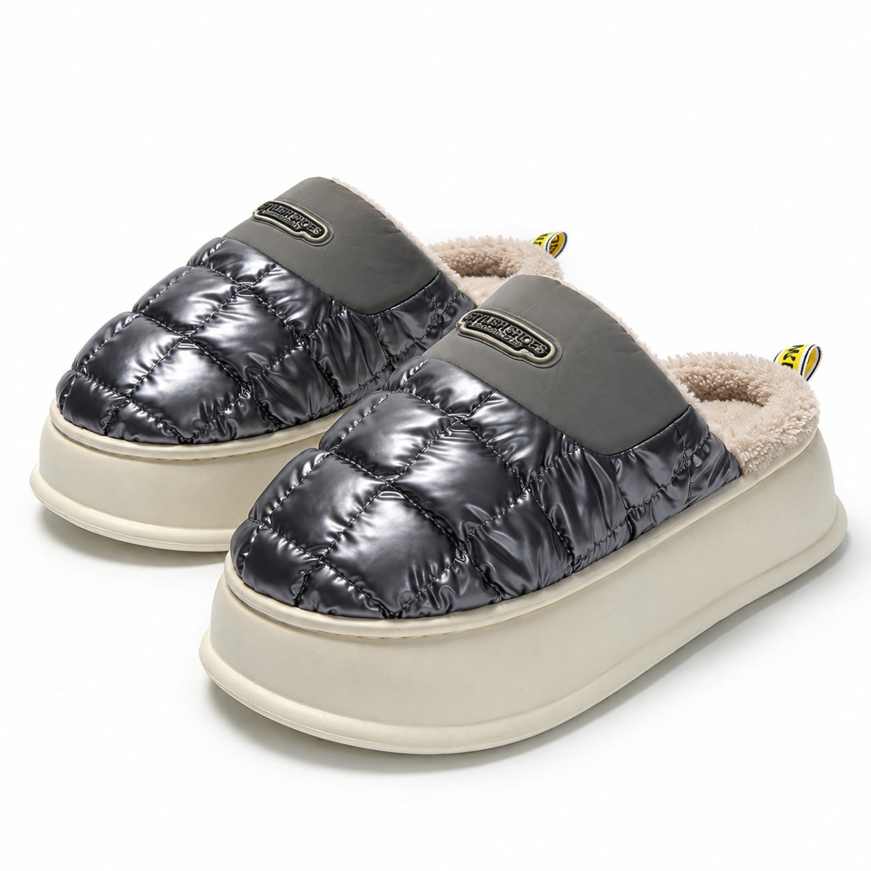 TEMU Zapatillas de casa para mujer con diseño acolchado , elevada y estilo , disponibles en negro, , y rosa