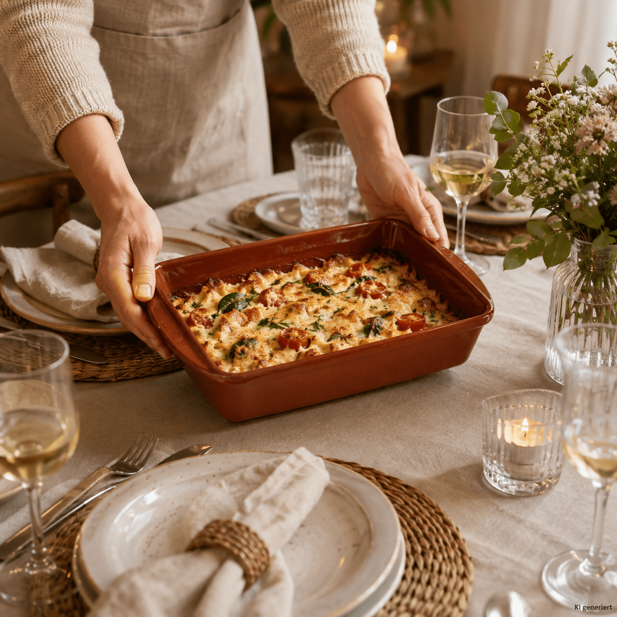Ton-auflaufform Ecki L, Reddish-brown, Mediterranean Rectangular Baking Dish Made Of Clay For Casseroles, Lasagna, Cakes, Desserts, Antipasti, Ideal For Air Fryer And Oven.