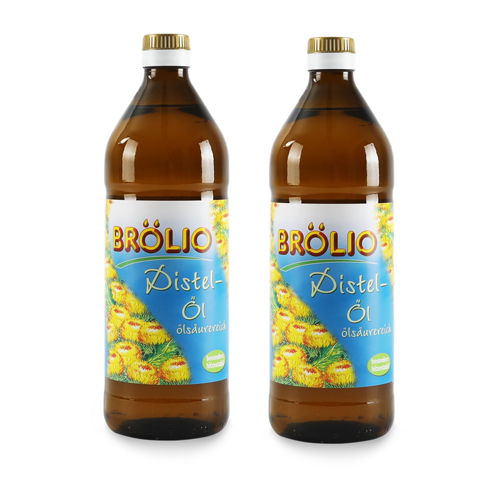 Image of Distelöl Rich In Oleic Acid 2 × 750 Ml - 2pcs Set In Glass Bottles
