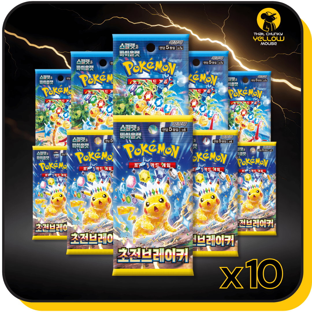 TEMU Cards Surging Korean Tcym Booster Bundle Including 5 Paradise Dragona And 5 Surging Booster Packs