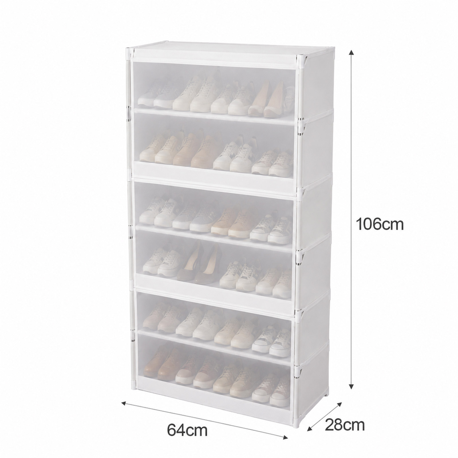 Image of Large Freestanding Transparent Shoe Rack - Shoe Storage Box Can Hold Multiple Pairs. Suitable For , , Living Rooms, Bedrooms As A Storage Display Cabinet, Shoe Storage