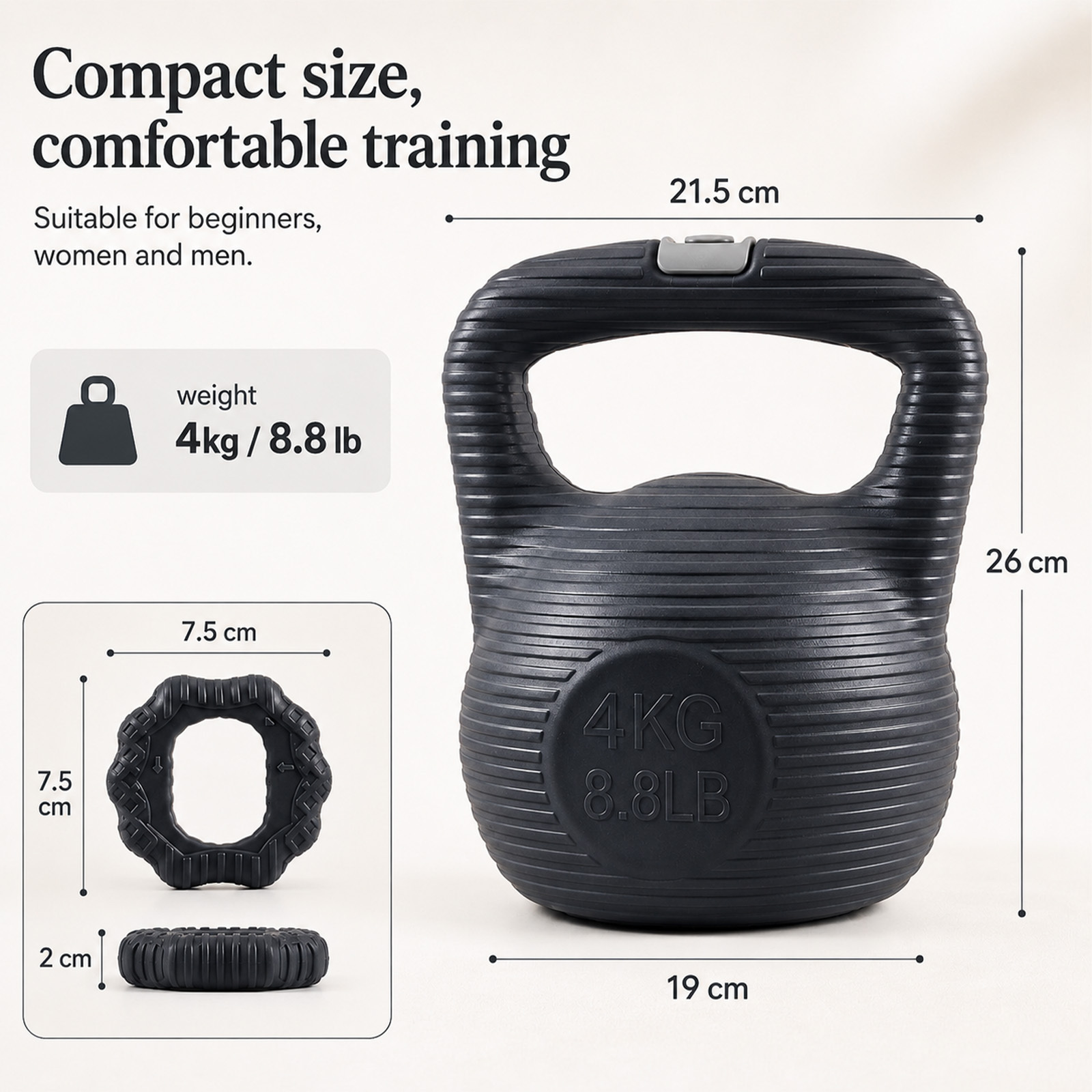 Image of Set: Water-filled Kettlebells With Weight Options For Home Gym And Yoga Workouts. Perfect Gift For . Set Includes A 4 Kg Kettlebell And 2 Grip Rings
