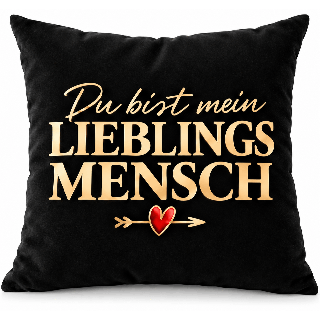 Image of Decorative Pillow Cover With "you Are My Person" Quote – Black Decorative Pillowcase With Heart, Romantic Pillow Cover As A Gift For Partner, Boyfriend, Or Girlfriend, Printed, Without Filling