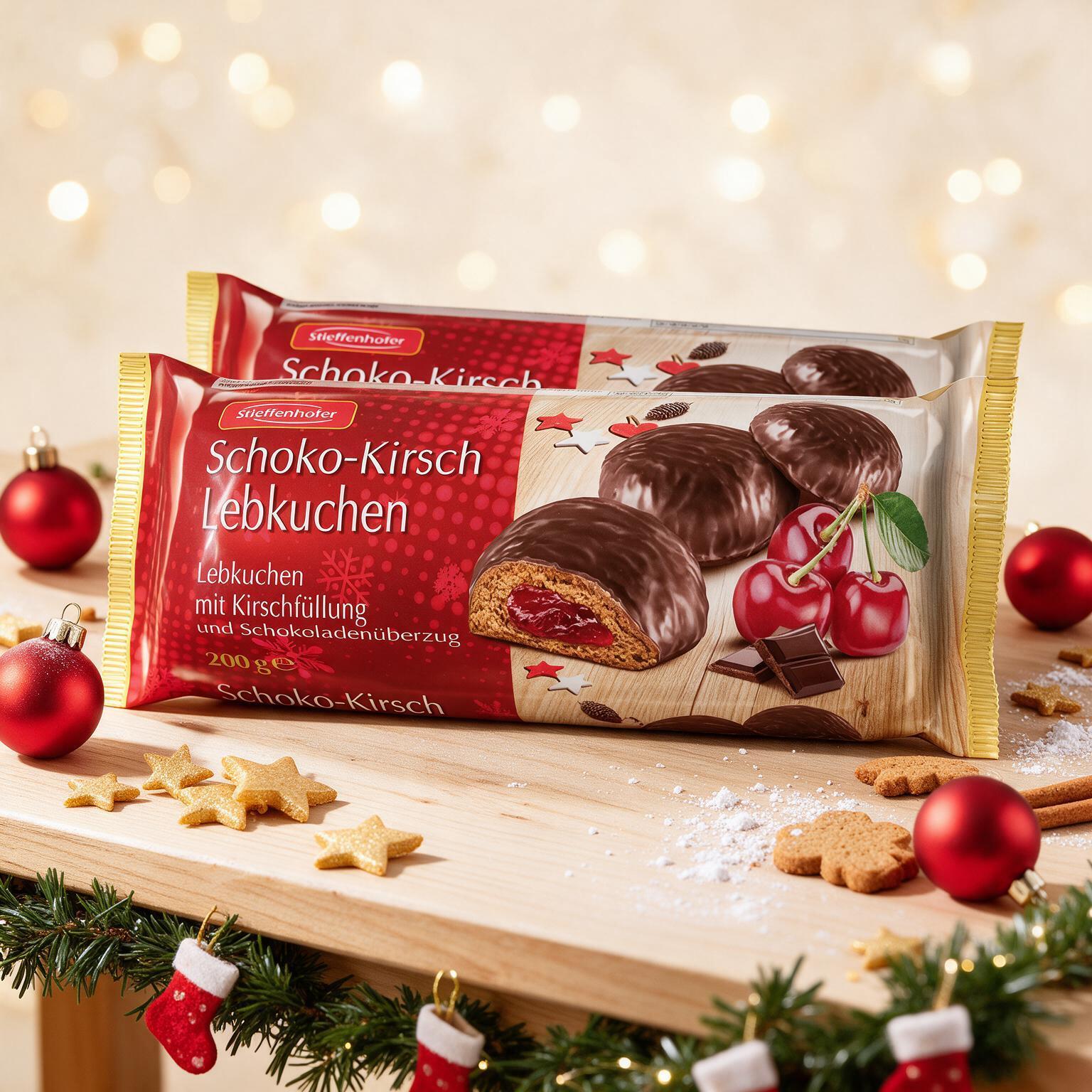 Image of 2-pack Gingerbread With Chocolate And Cherries 2x 200g - Christmas Sweets - Christmas Chocolate - Christmas Gifts - Christmas Snacks