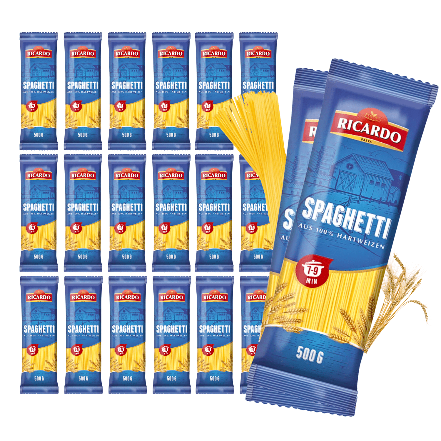 Image of Ricardo Spaghetti Pasta 20 Pack X 500g Italian Noodles Value Pack