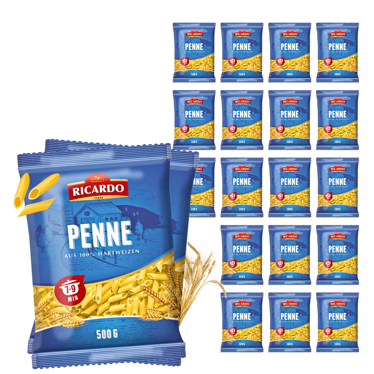 Image of Ricardo Pasta Penne 20 Pack X 500g Italian Noodles Value Pack