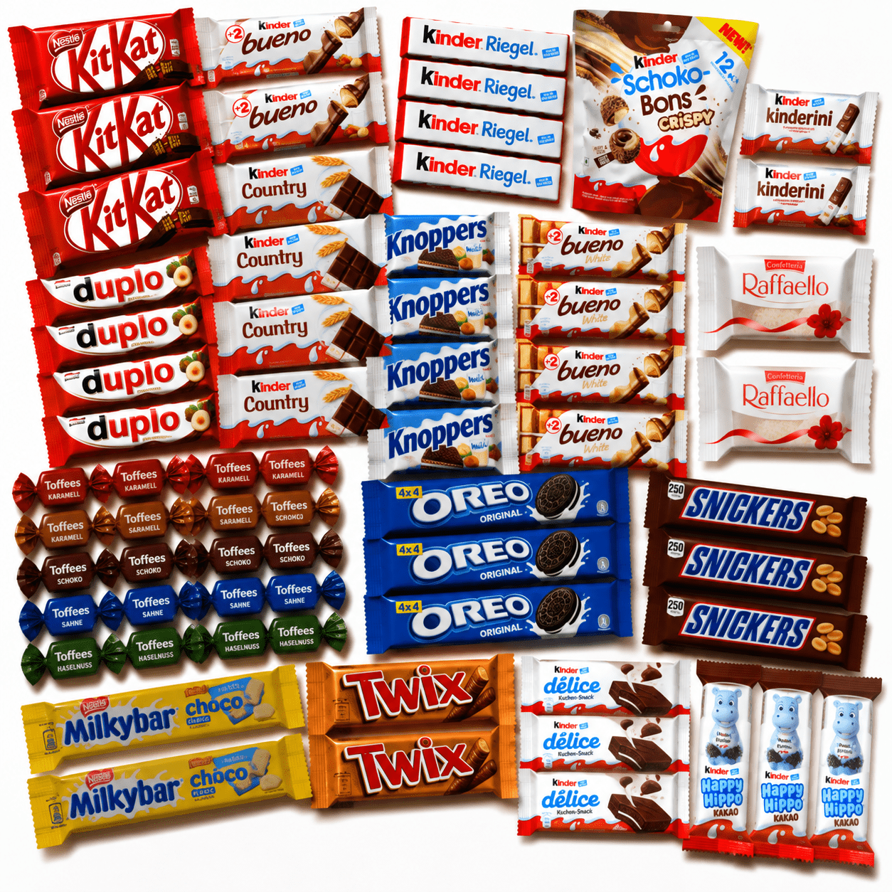 Image of Giant Chocolate Box/ Xxl Choco-box/ With Branded Chocolate/ Kinder Chocolate / Value Pack / Gift Box/ Office Snack Box/ Perfect For Everyone/ Over 40pcs/ Kinder Chocolate Box