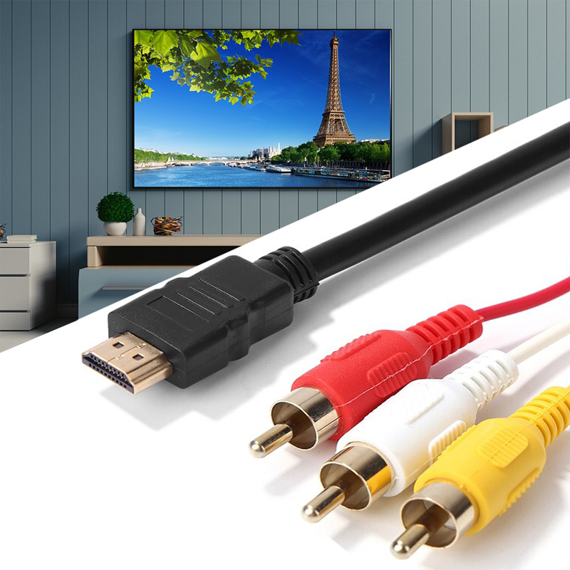 TEMU CAVO HDMI RCA 1,5 M PER TV E DISPOSITIVI AUDIO VIDEO, ADATTATORE HDMI RCA CONNETTORI RCA/CINCH, CAVO AUDIO SPINA HDMI E 3 RCA, PER COLLEGAMENTO