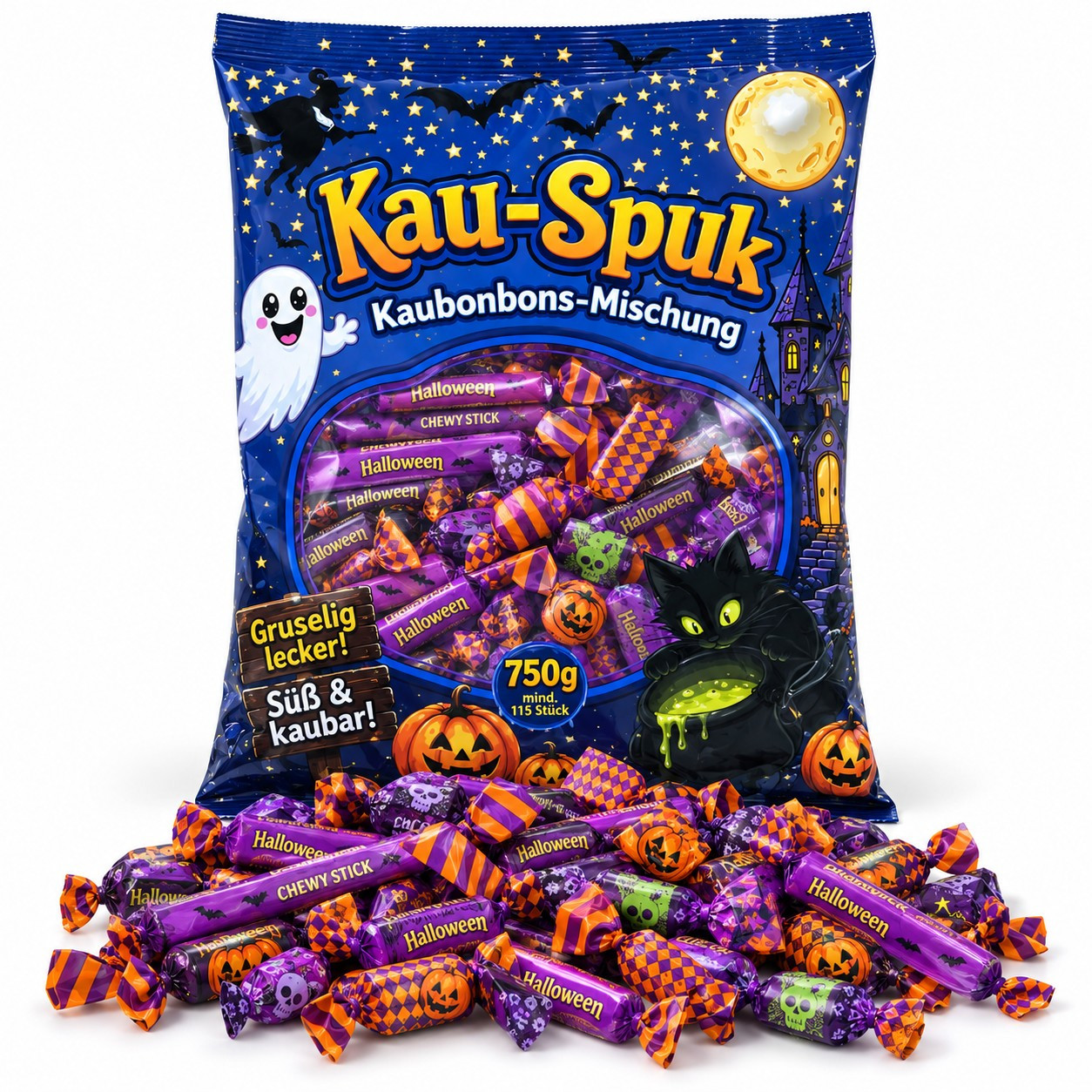 Image of Chewing Ghost Chewing Candy Mix 750g – Sweet & Fruity Chewing Candies – Halloween Candy – Premium Quality From The Eu